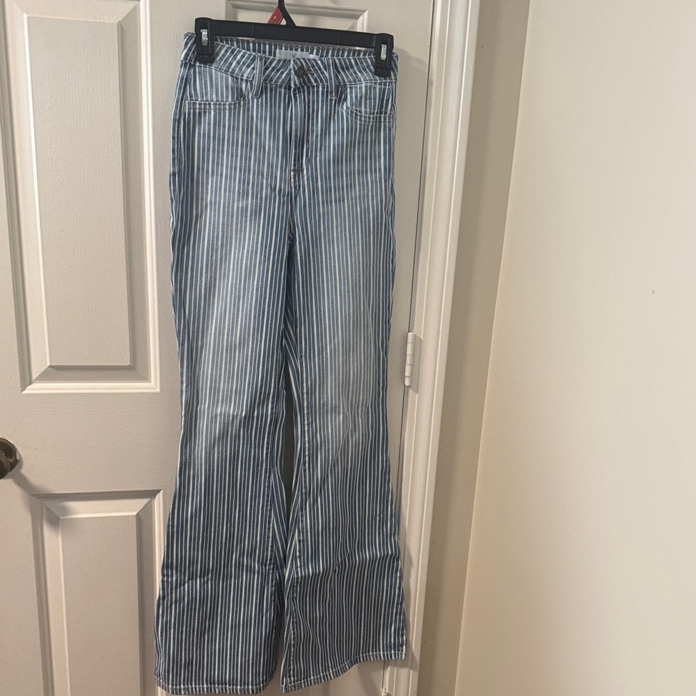 Windsor Blue Striped Flare Jeans
